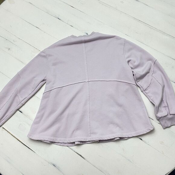 Sweaty Betty Women's Small Cotton Blend Lavender Revive Ruffle Hem Sweatshirt - Picture 6 of 10